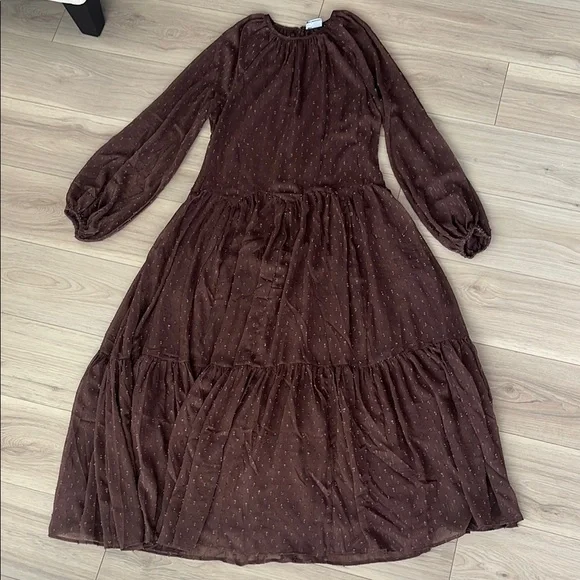 ASOS Brown Long Sleeve Dress - Picture 4 of 15